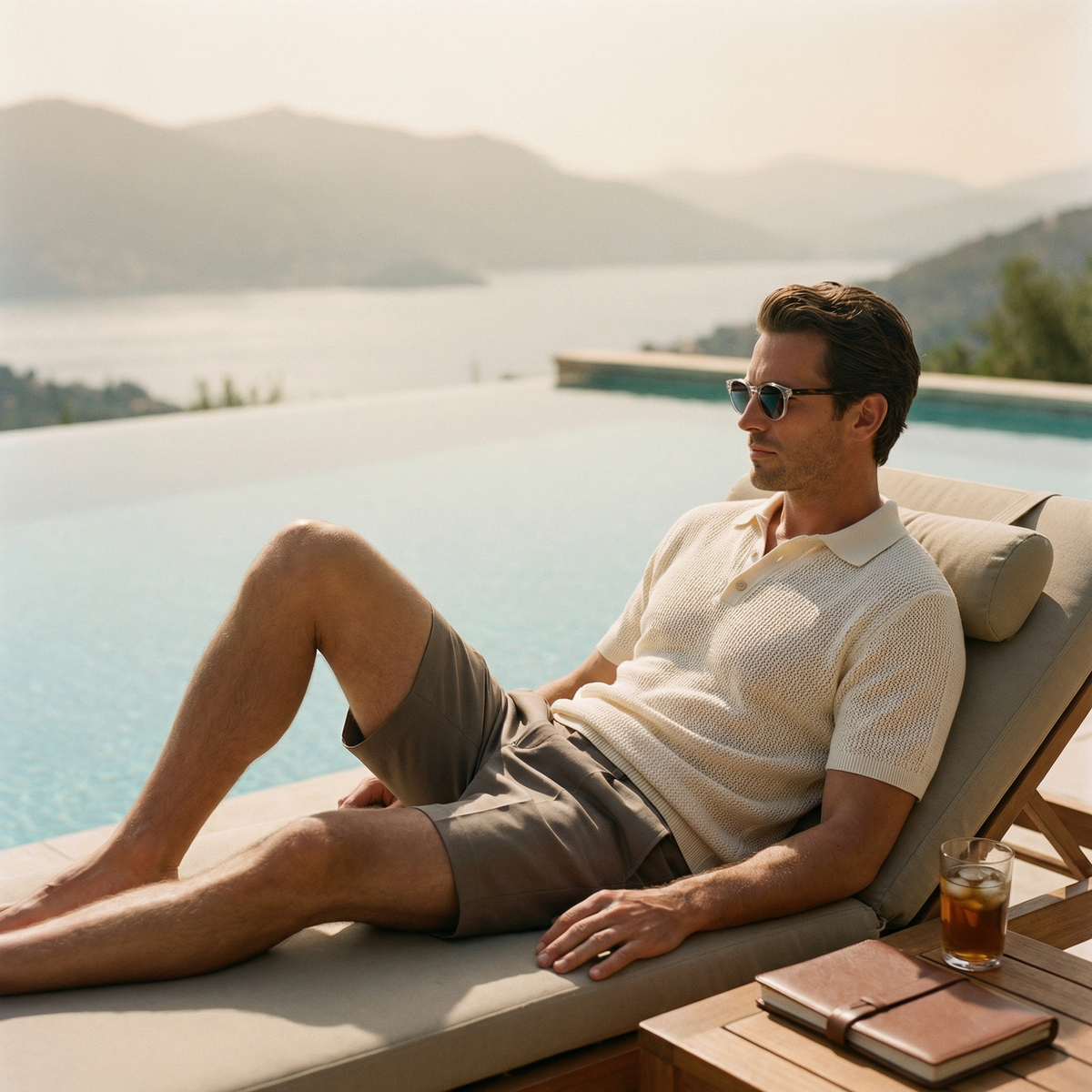 Photorealistic on-model photo created with ANZURES — indoor candid moment