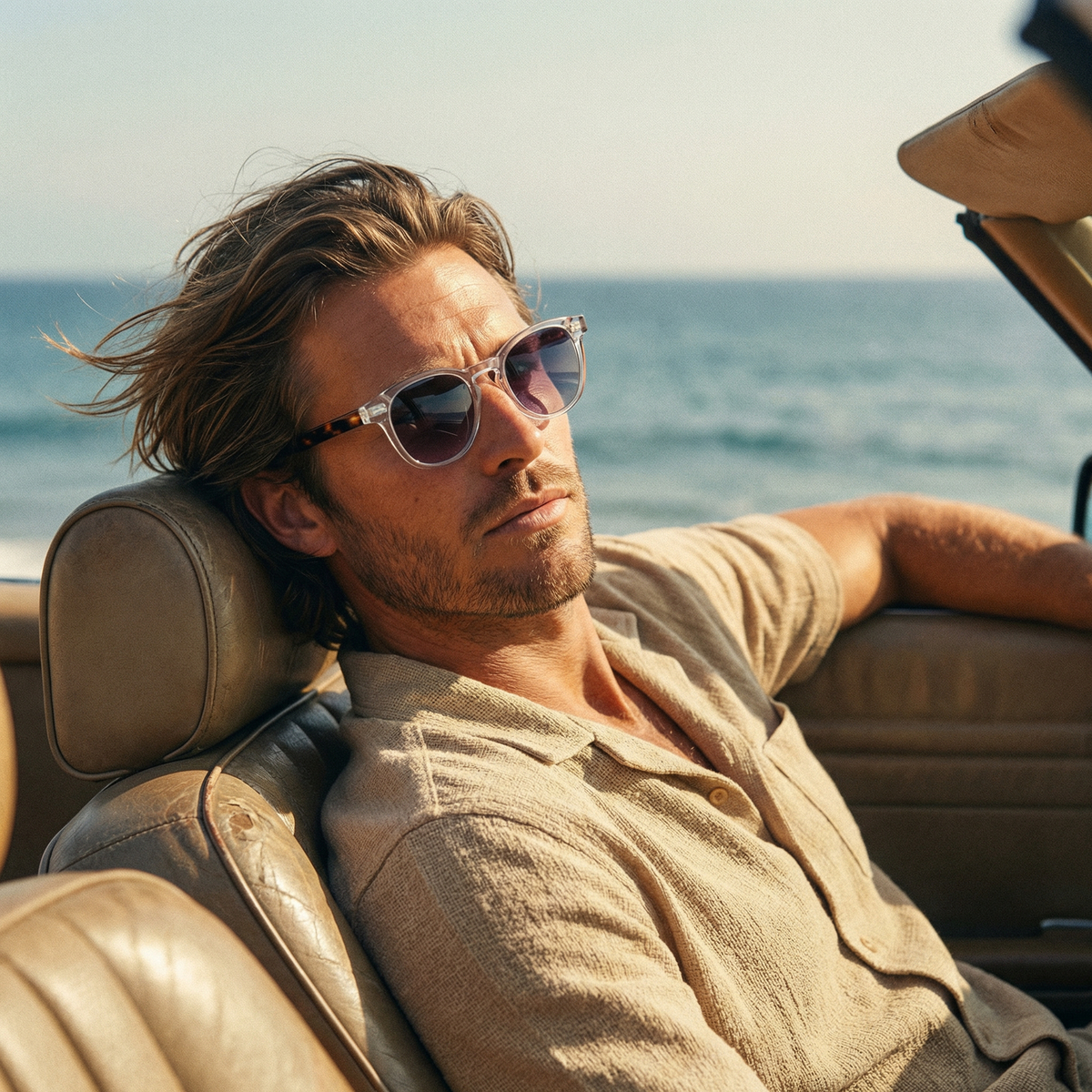 Photorealistic on-model photo created with ANZURES — daytime street style