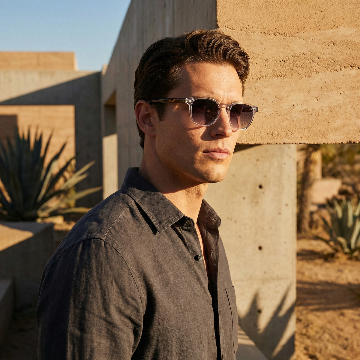 Photorealistic on-model photo created with ANZURES — casual daytime setting