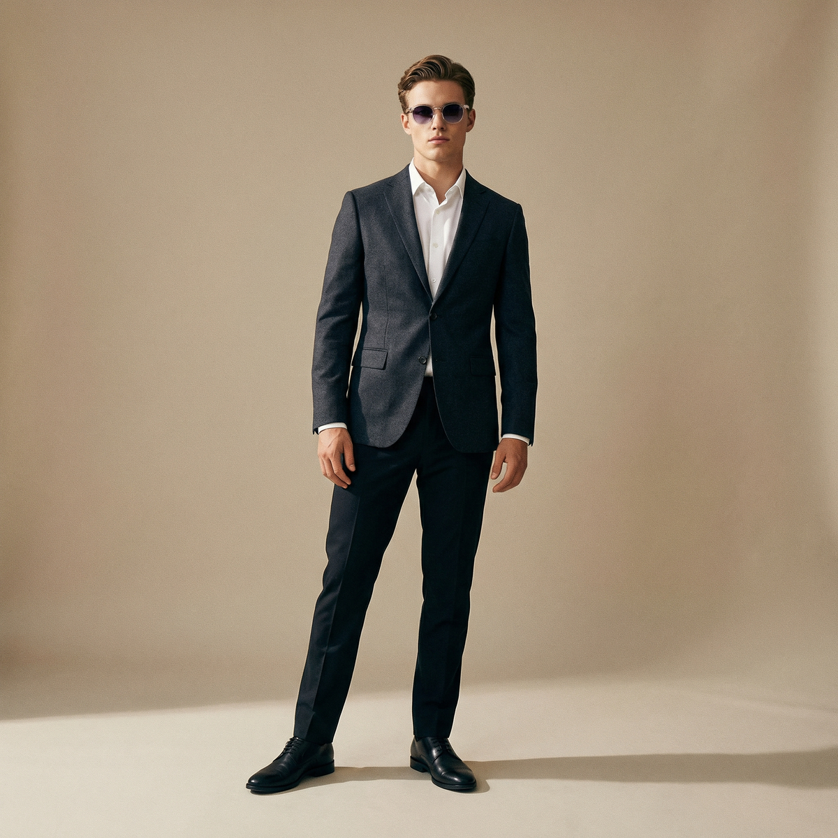 Photorealistic on-model photo created with ANZURES — outdoor garden scene