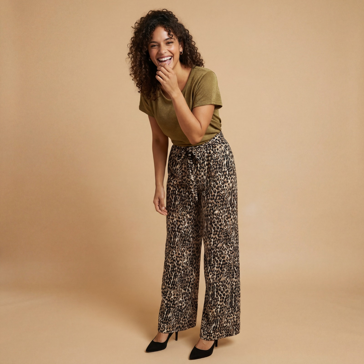 Photorealistic on-model photo created with ANZURES — outdoor lifestyle setting